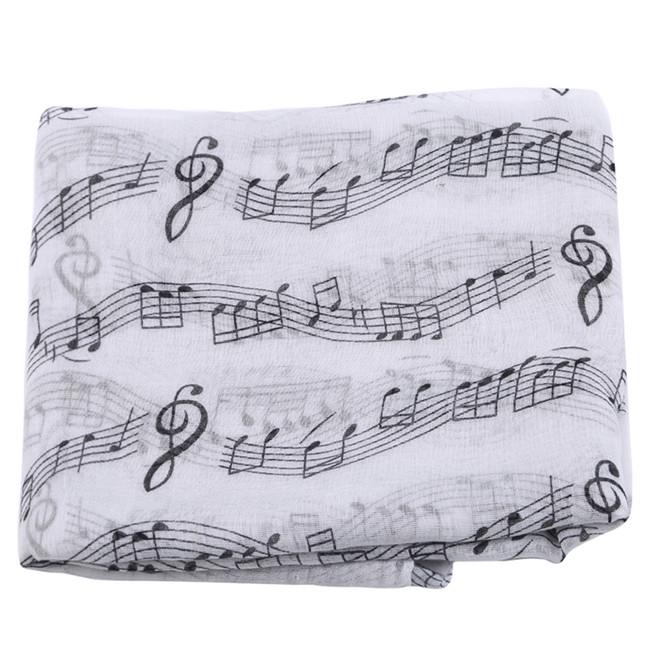 Fashion Stylish Thin Section Printed Musical Notes Chiffon Scarf Shawl Air Conditioner Shawl