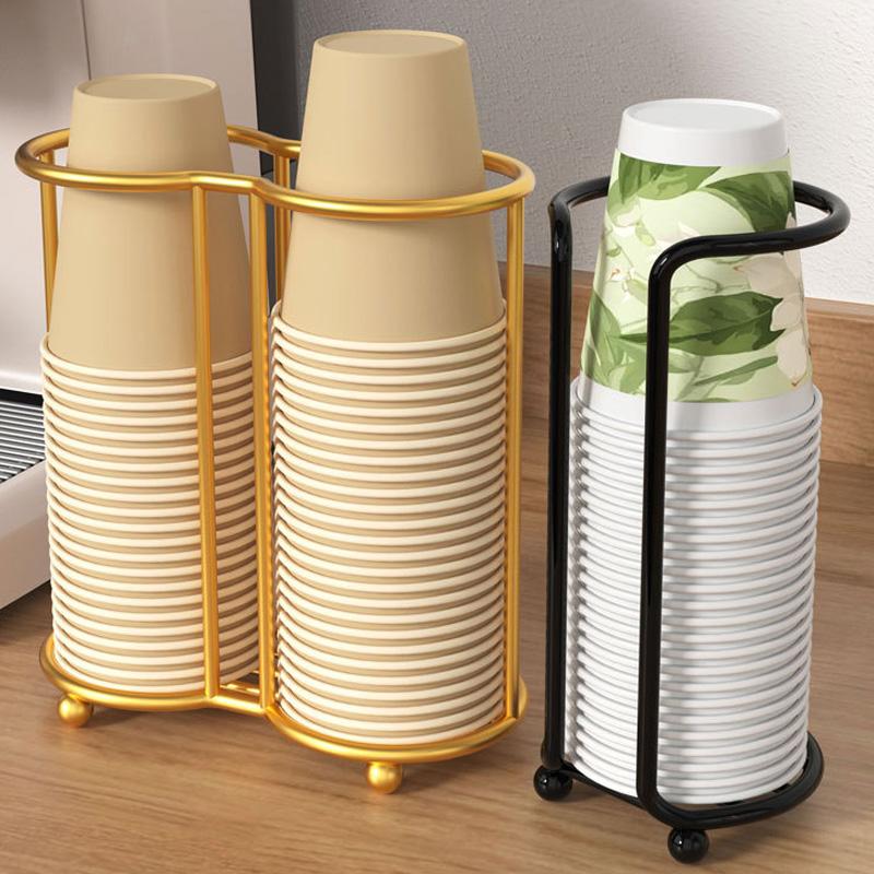 1 buc Suport Depozitare Ceai Cupă de Unică Folosință Suport de Afișare de Lux Grilă Dublă Raft pentru Căni din Fier