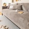 Solid Color Chenille Sofa Cushion All-Season Non-Slip Fully Enclosed Non-Slip Anti Cat Scratch Seat Cover Machine Washable
