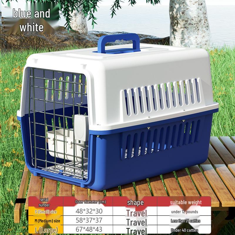 Portable Pet Carrier Cage for International Air Travel - Suitable for Cats and Small to Large Dogs