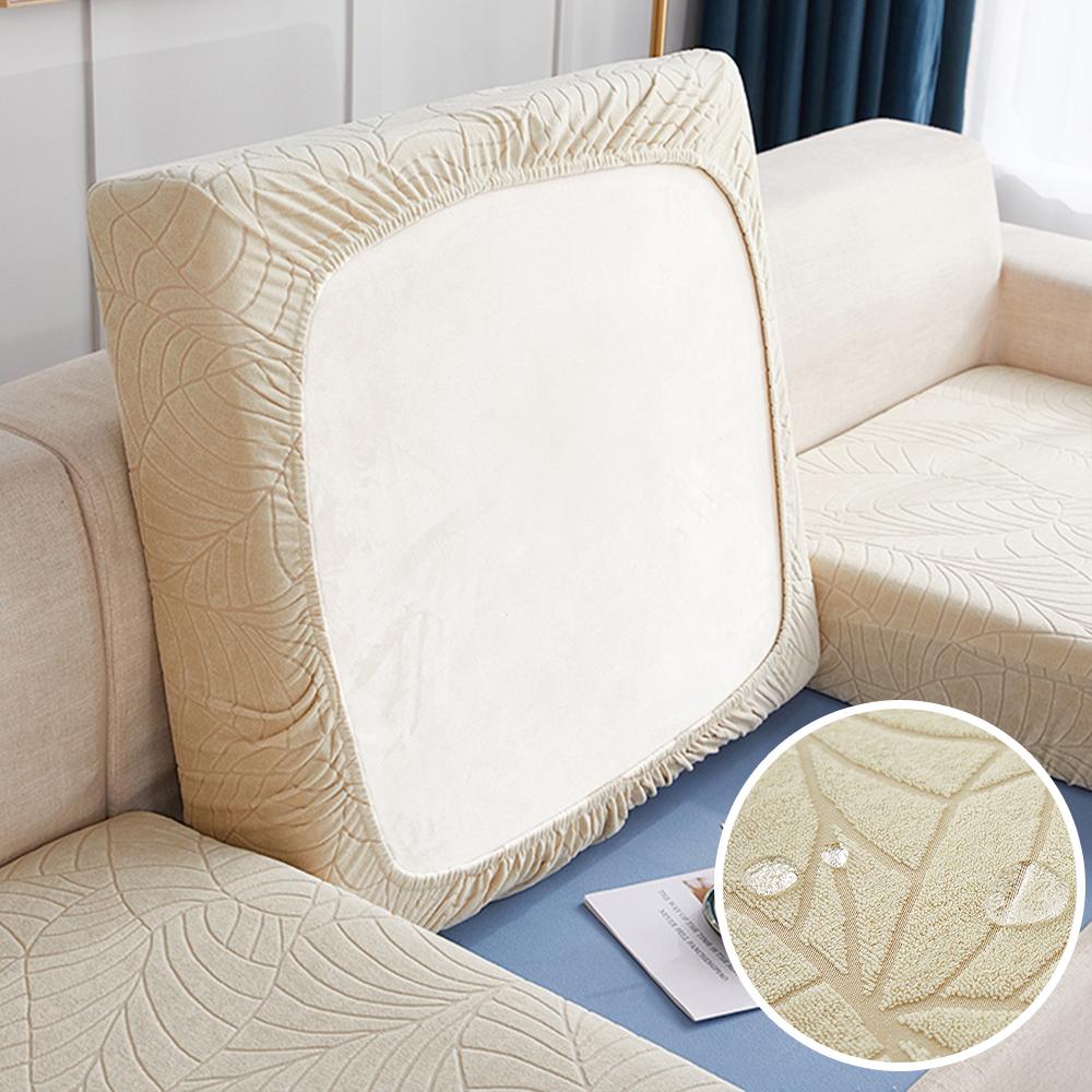 Elastic Jacquard Sofa Covers Waterproof Dust Prevention Seat Cushion Cover Solid Color Slipcover Suitable For Living Room