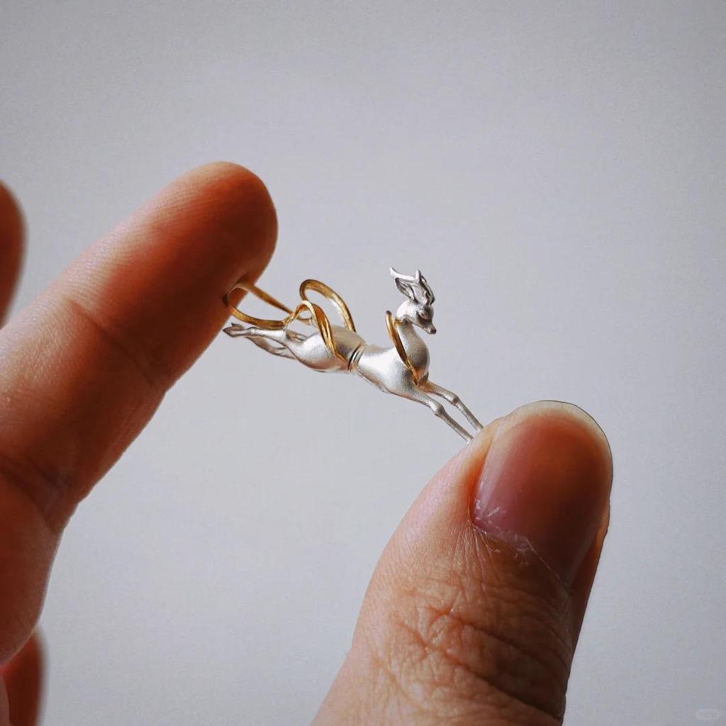 Retro 2025 Dunhuang Inspired Nine-Colored Deer Stud Earrings: Gold & Silver Two-Tone with S925 Silver Needle