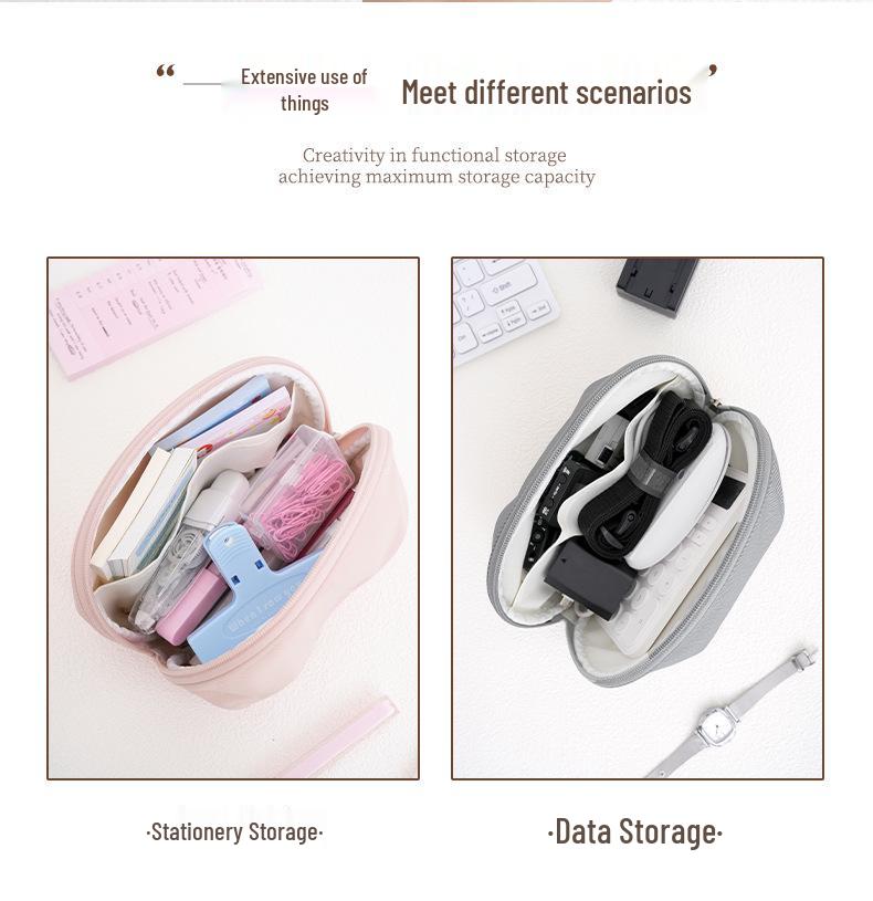 Beilian Fashion Half-Round Handheld Makeup & Skincare Bag: Lightweight and Portable Lipstick Storage Solution