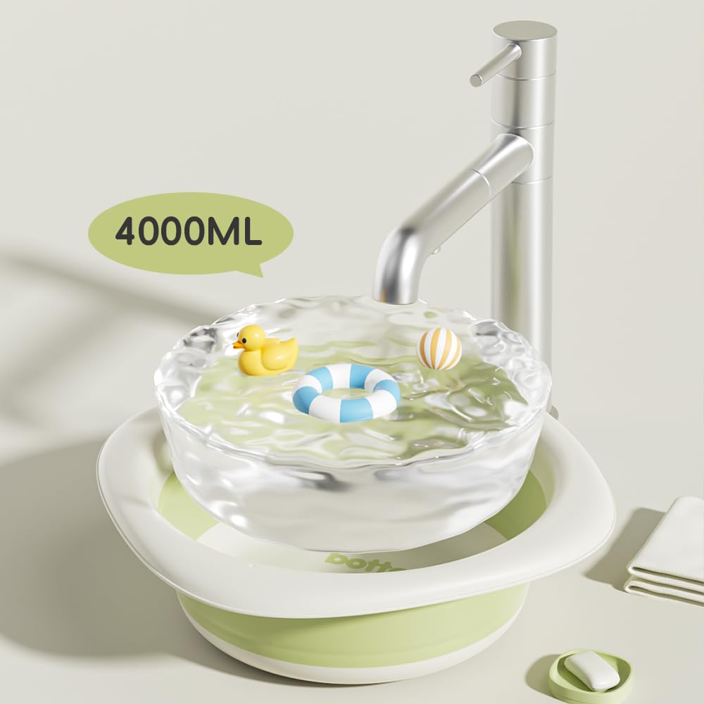 3Pcs Baby Wash Basin Sets Baby Kids Foldable Small Wash Basin, Portable Plastic Basins for Travel Camping Home Use