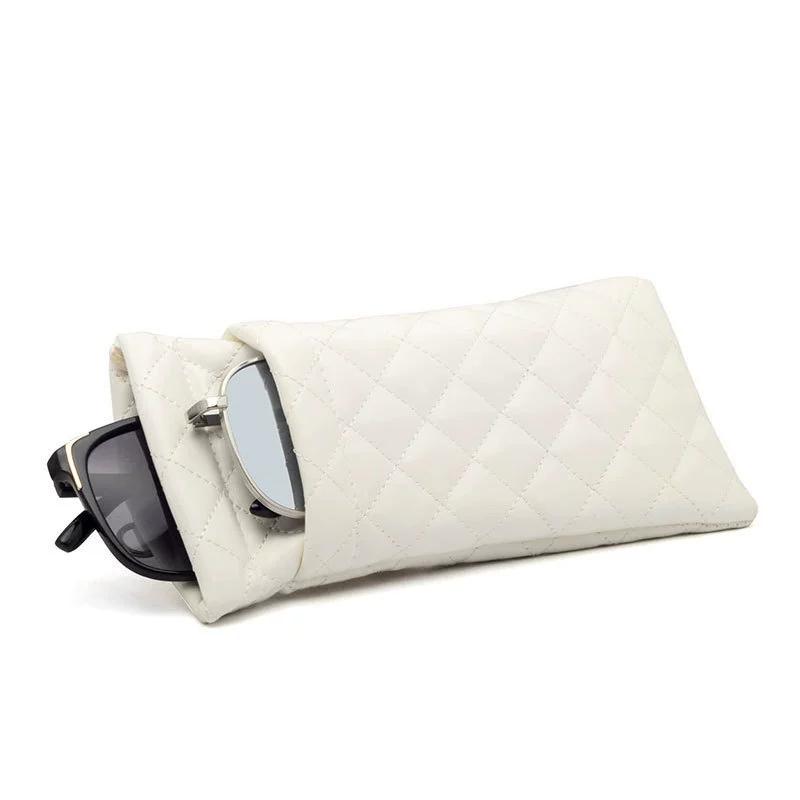 Portable Squeeze Leather Soft Eyeglass Case Easy to Use Glasses Pouch Storage Protective Travel Eyewear Accessories for Men