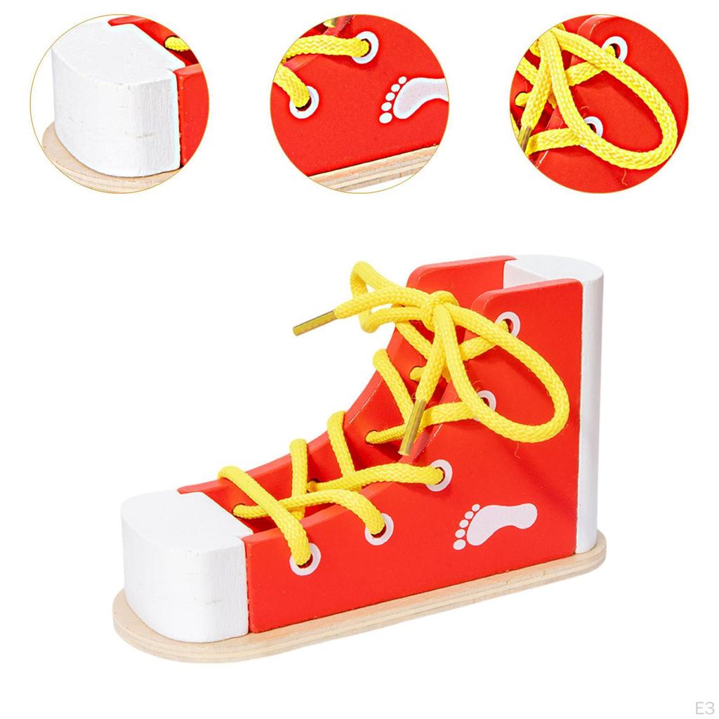 Holzschnünde -Turn Shoes Toys Educational for Children Lightweight Improves Hand -eye
