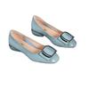 Round Head Flat Sole Single Shoes Women's Shoes Spring New Round Buckle Cow Patent Leather Shallow Mouth Women Comfortable