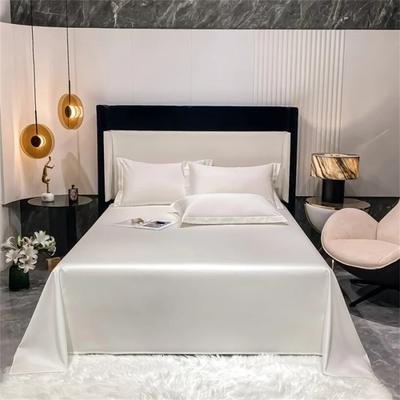 Drap de lit plat en coton égyptien, 1000 fils, linge de lit soyeux, uni, 160/200/245/265cm, Double, Queen, King, 1 pièce