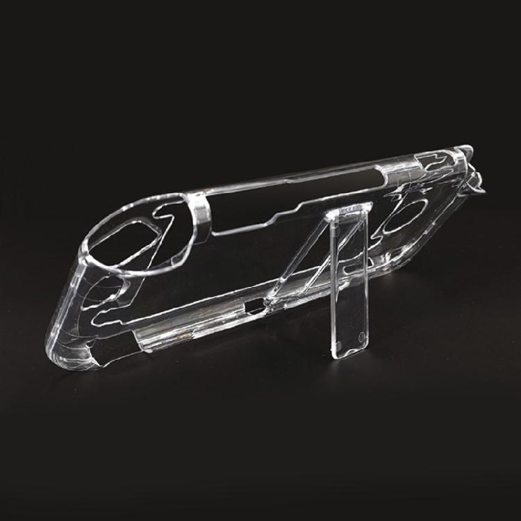 Clear PC Case Shockproof Protective Cover Transparent Protector with Convenient Build In Stand for Switch Lite