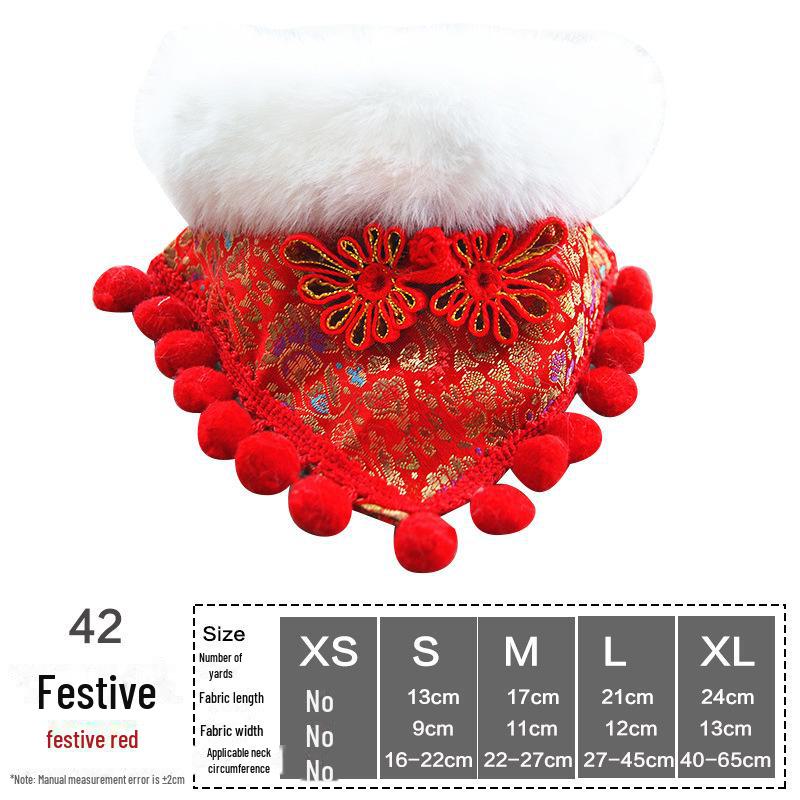 Pet Holiday Dress-Up Scarf with Bow Tie – Christmas & Halloween Dog/Cat Bib Decoration