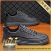 New Men's Autumn Breathable Waterproof Non-slip Black Leather Casual Sneakers