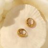 Unique Niche French Retro High-End Ear Buckle Women'S Nis Wind-Plated Real Gold Simple Circle Temperament Earrings