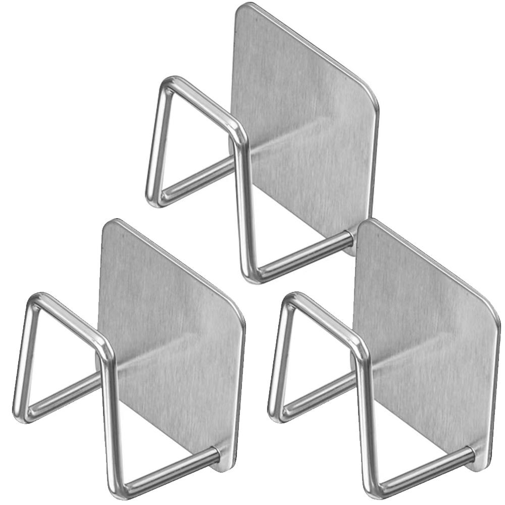 3pcs Sink Sponge Holder For Kitchen Slivery Stainless Steel Household Water Channel Dishcloth Rag Storage Rack