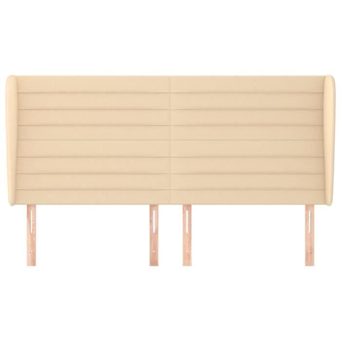 VidaXL Tête de lit avec oreilles Crème 203x23x118-128 cm Tissu3118123