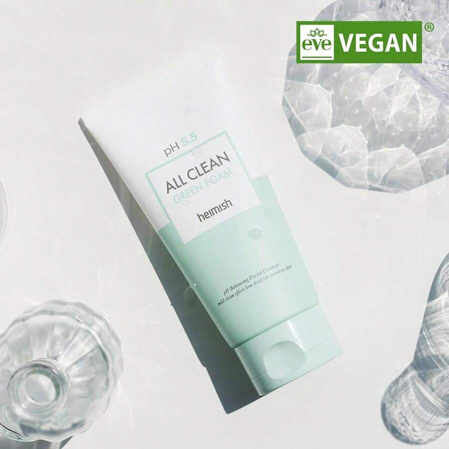 Heimish All Clean Green Foam Nettoyant Visage Hydratant 150g/Nettoyant Gel Doux Hydratant, Nettoyant Visage Quotidien Pour Peau Sensible Aux Acides Aminés, P.H
