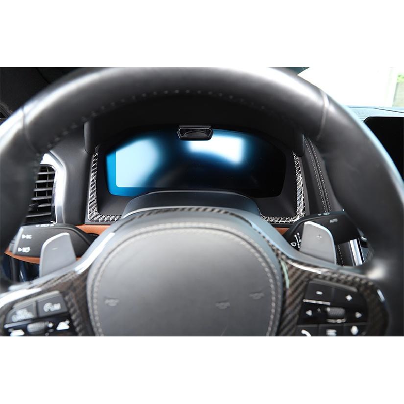 Soft Carbon Fiber Style Car Dashboard Sides Sticker Fit For BMW 8 Series G14 G15 G16 -2023 Auto Interior
