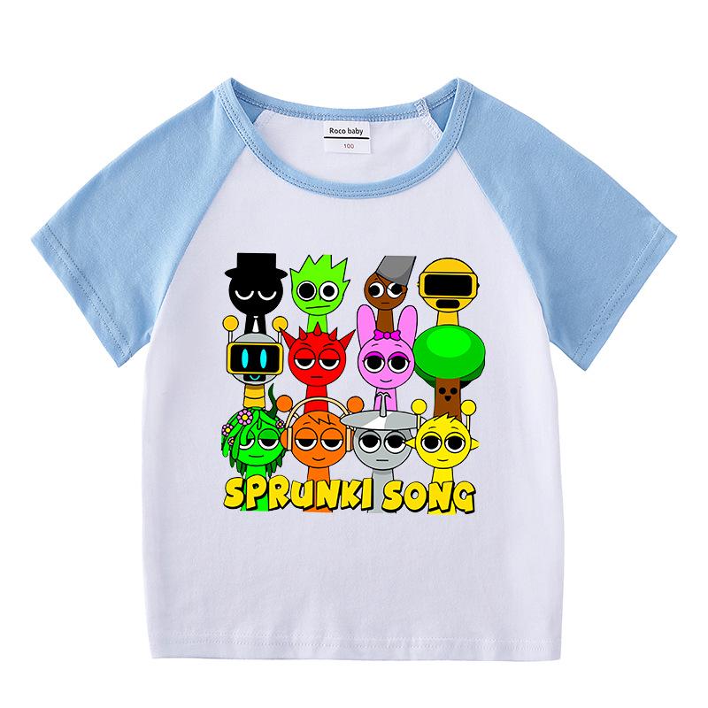 Kids' Summer Color Block Sports Set: Short Sleeve Tee & Hot Pants Two-Piece