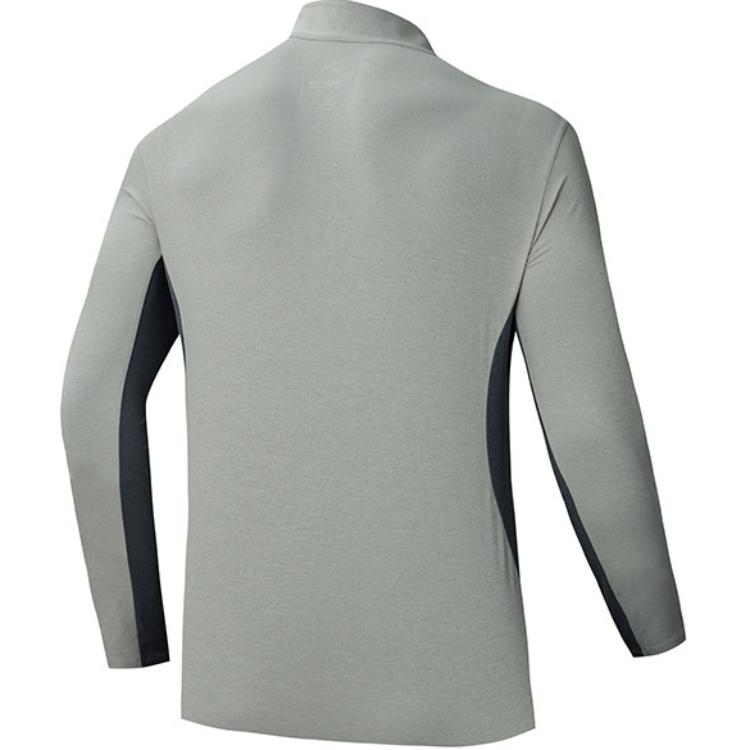Anta Outdoor Series Stand Collar Straight Fit Long Sleeve T-Shirt Men Tops Pearl-Gray 152446404-2