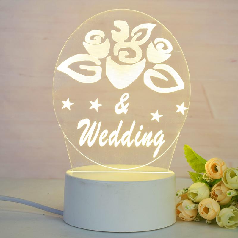 Customize Acrylic 3D Illusion LED Warm White Night Light for Living Room Kids Bedroom Decorative Lamp with USB Power