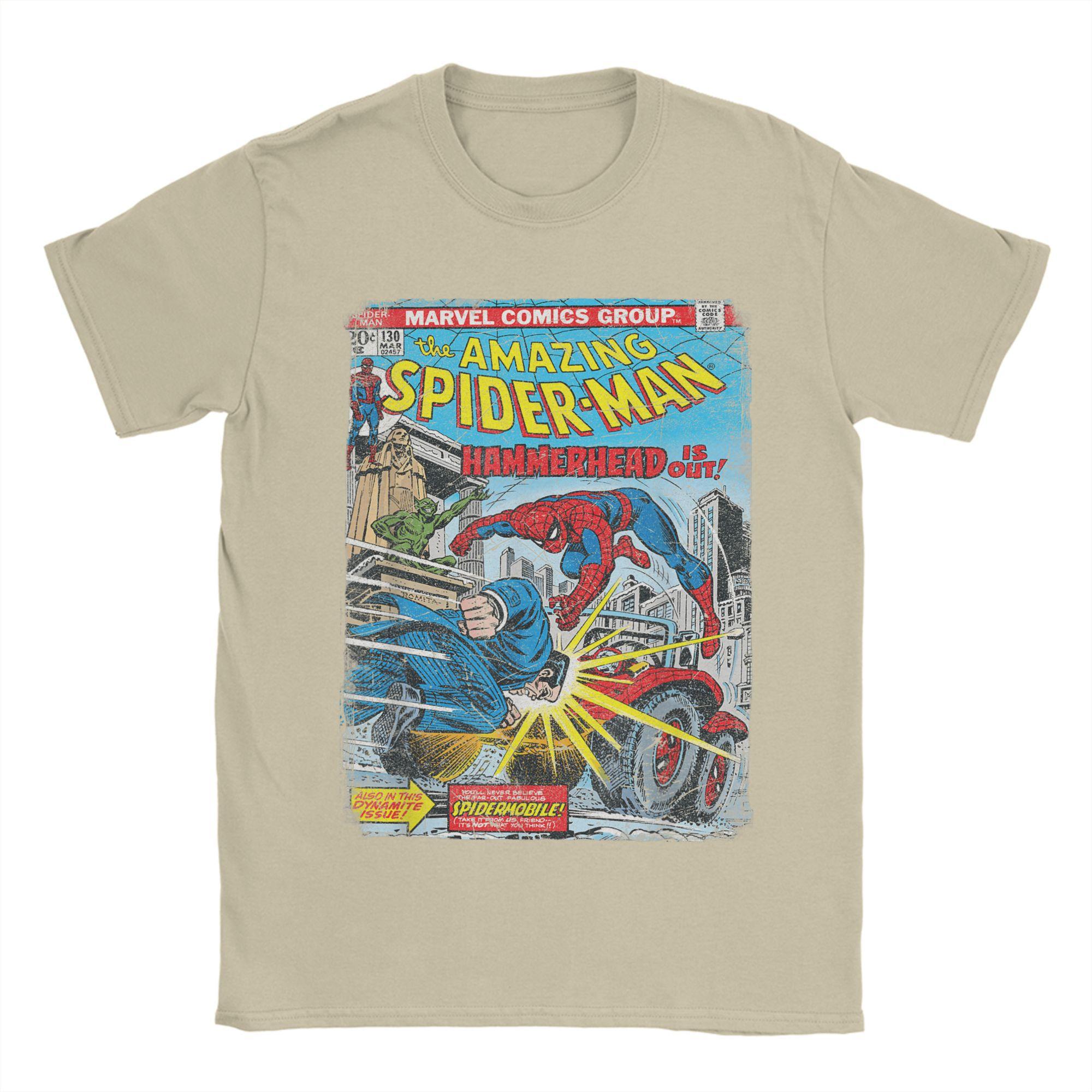 

Miniso SpiderMan Classic Retro Comic Hammerhead Mens Womens Vintage 2K Crew Neck Harajuku Tshirt Printed Oversized Top M