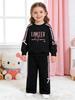 Girls' Spring/Autumn Hoodie & Trousers Set: Long Sleeve Casual Sportswear