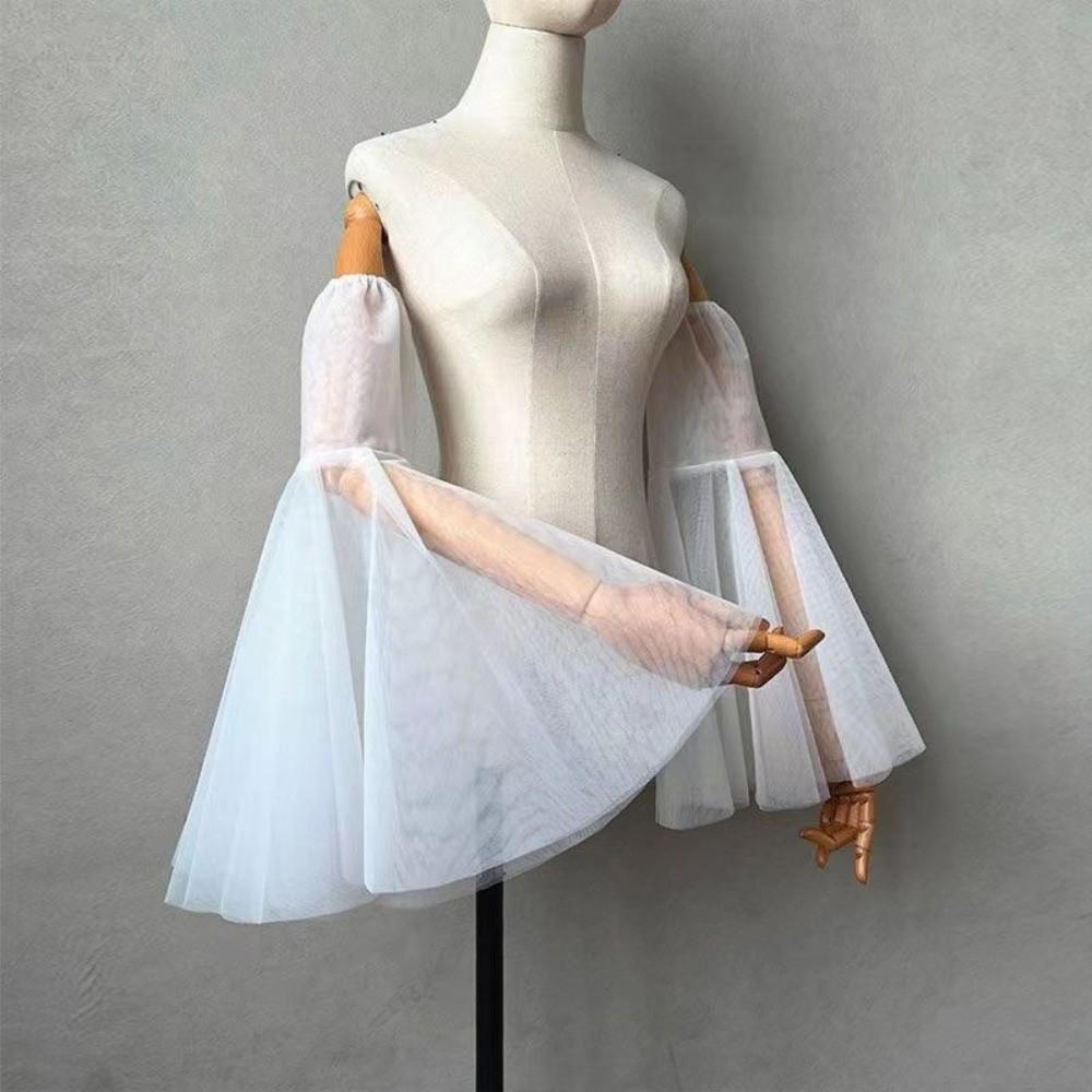 Sunscreen Detachable Sleeves Tulle Material Sheer Bridal Gloves Wedding Party