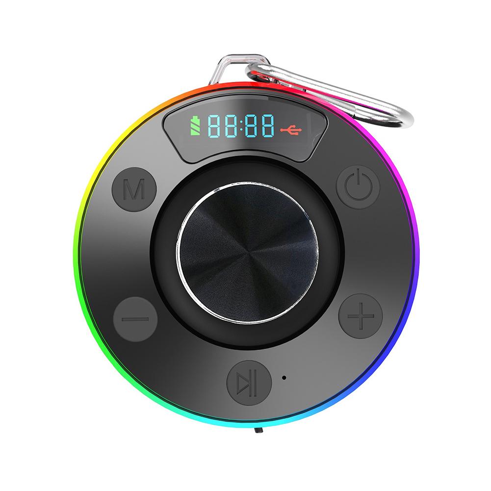 

Bluetooth-Compatible 5.3 Shower Speaker IPX7 Waterproof Portable Wireless Speaker with Suction Cup FM Radio for Outdoor чорний