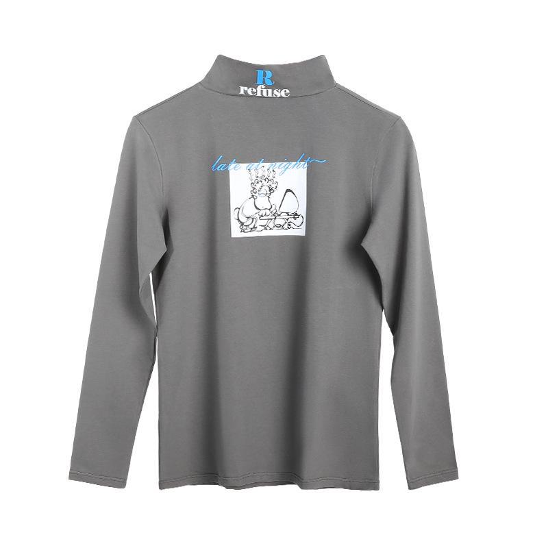 Men's High Collar Cotton Light Top - Comfortable, Breathable, Close-fitting Autumn Undershirt