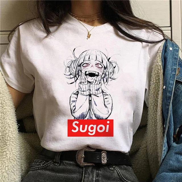 Manga Cute My Hero Academia Anime T Shirt Women Boku No Hero Academia T-shirt Bakugou Himiko Toga Tees Anime Deku Tshirt