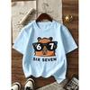 T-shirt Graphique Capybara Dessin Animé pour Enfants Impression Chiffre 6 7 Style Cool T-shirt d'Été Streetwear pour Filles Garçons