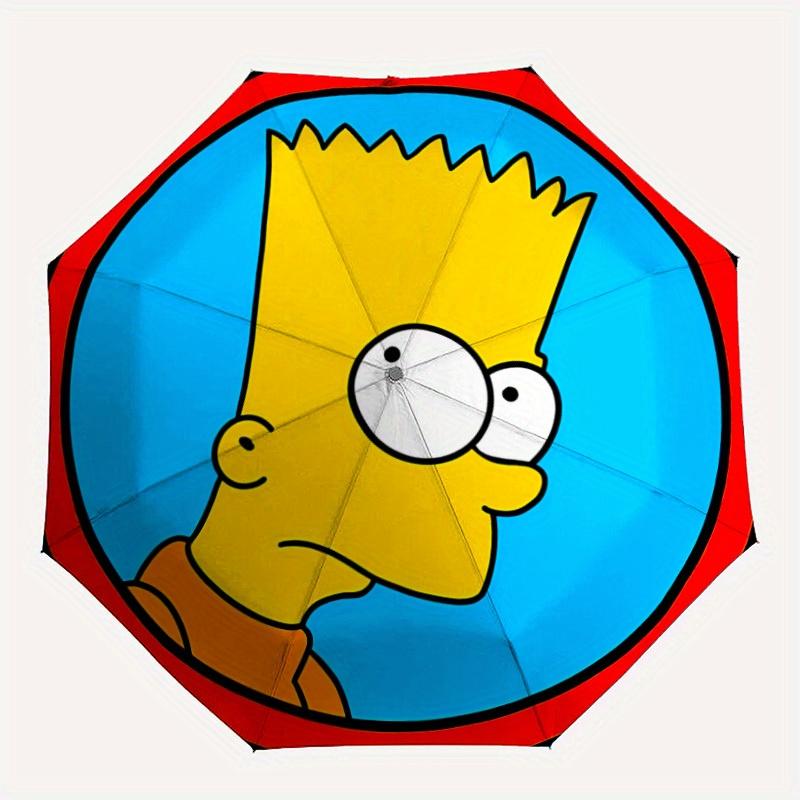 1pc Bart Simpson Folding Umbrella,Compact Travel Umbrella with 8-Rib Design,Thickened And Reinforced Umbrella Frame yy250728027