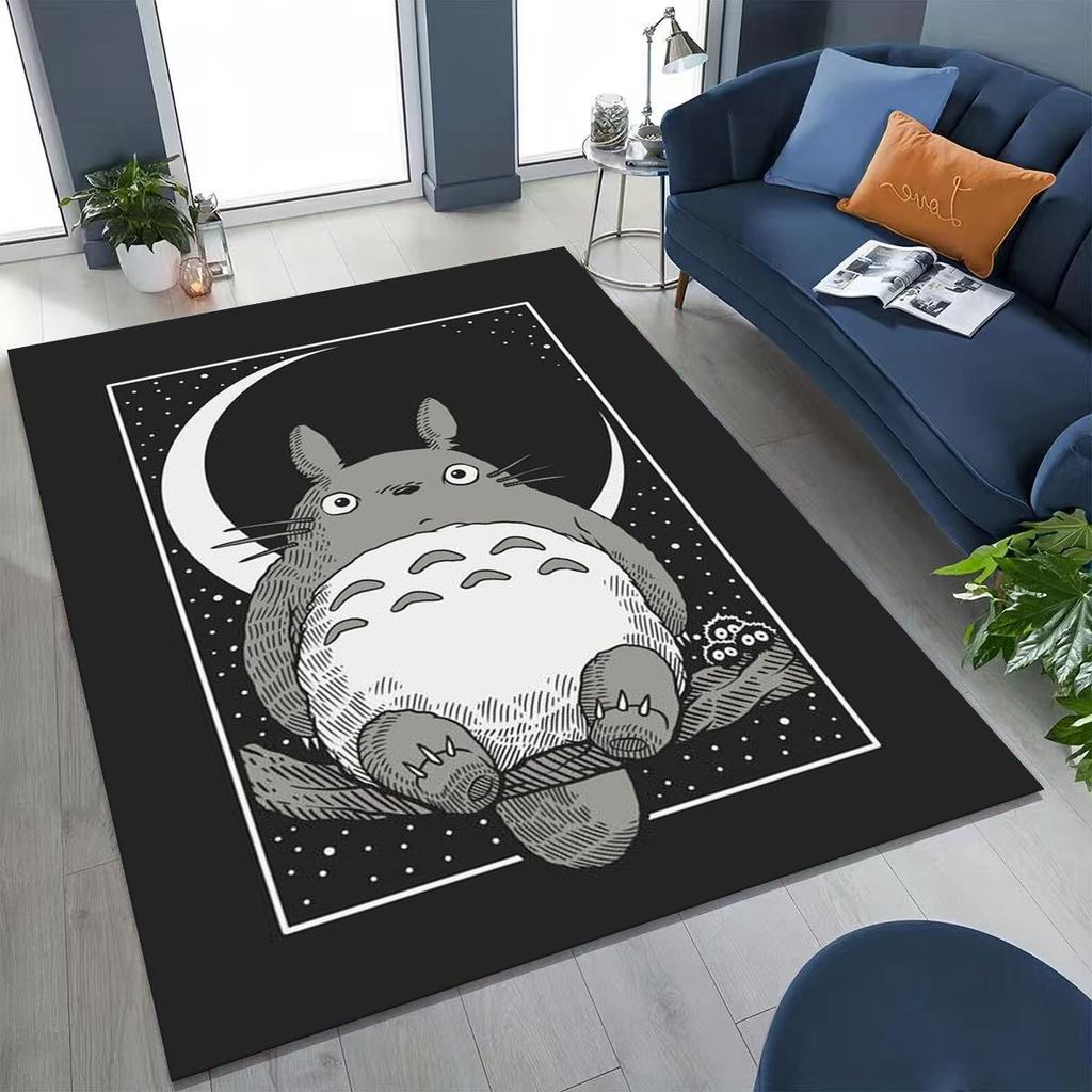Kawaii T-Totoros Cartoon Art Carpet Rug for Bedroom Living Room Sofa Home Doormat Decor,Large Kids play Non-slip Floor Mat