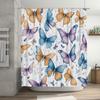 Butterfly Print Shower Curtain Waterproof Home Decor Bathroom Accessories Customizable Size Available