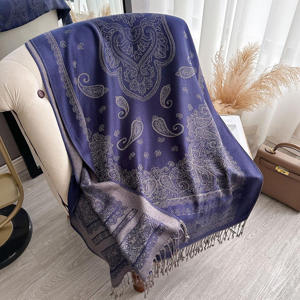 New Cashew Print Autumn and Winter Double-sided Imitation Cashmere Scarf Winter Warm Shawl Women
