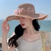 New Hat Women's Lace Flower Straw Hat Summer Big Brim Sunshade Sunscreen Hat Seaside Beach Sun Hat