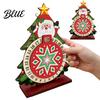 DIY Holiday Table Decor Christmas Rhinestone Painting Countdown Calendar 25 Days Rotating Calendar Tree Advent Wooden Tabletop Ornament for