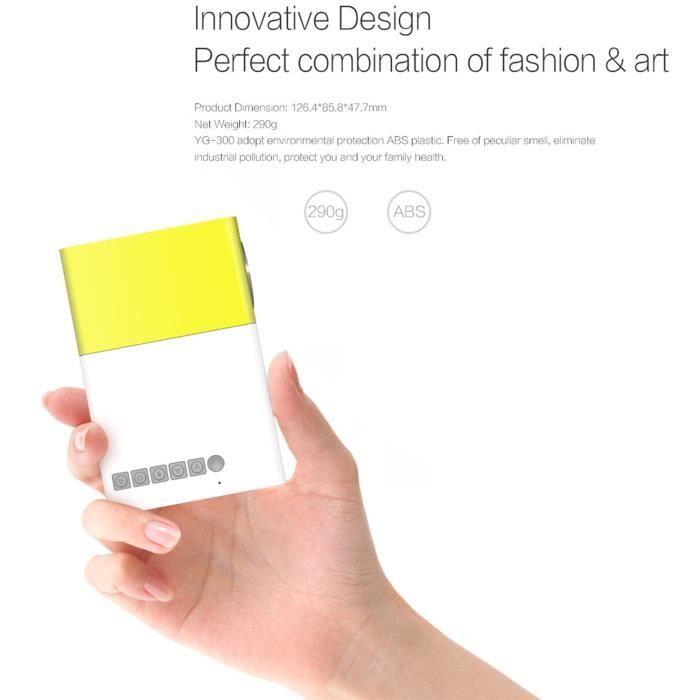 Vidéo projecteur SOPEAR YG300 LED 1080p - Batterie 1300mAh intégrée - Taille d'image réglable