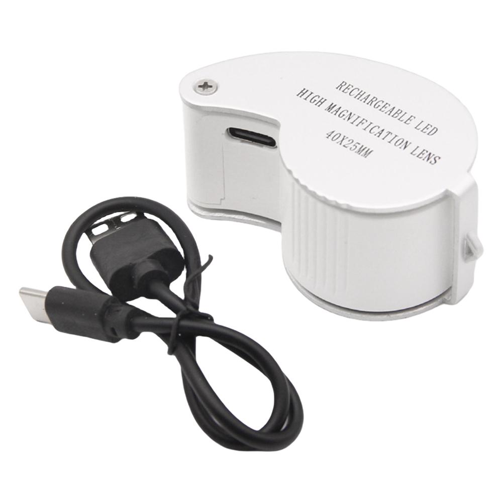 40X/60X Vergrößerungslupe mit LED-Licht Juwelierlupe Lupe Augenlupe Juwelierlupe für Schmuck Briefmarken Gesteinssammlung