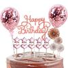 17 Pcs Birthday Cakes  Toppers  Set Confetti Balloon Happy Birthday Star Love-shaped Cake Card Decoration For Birthday Party