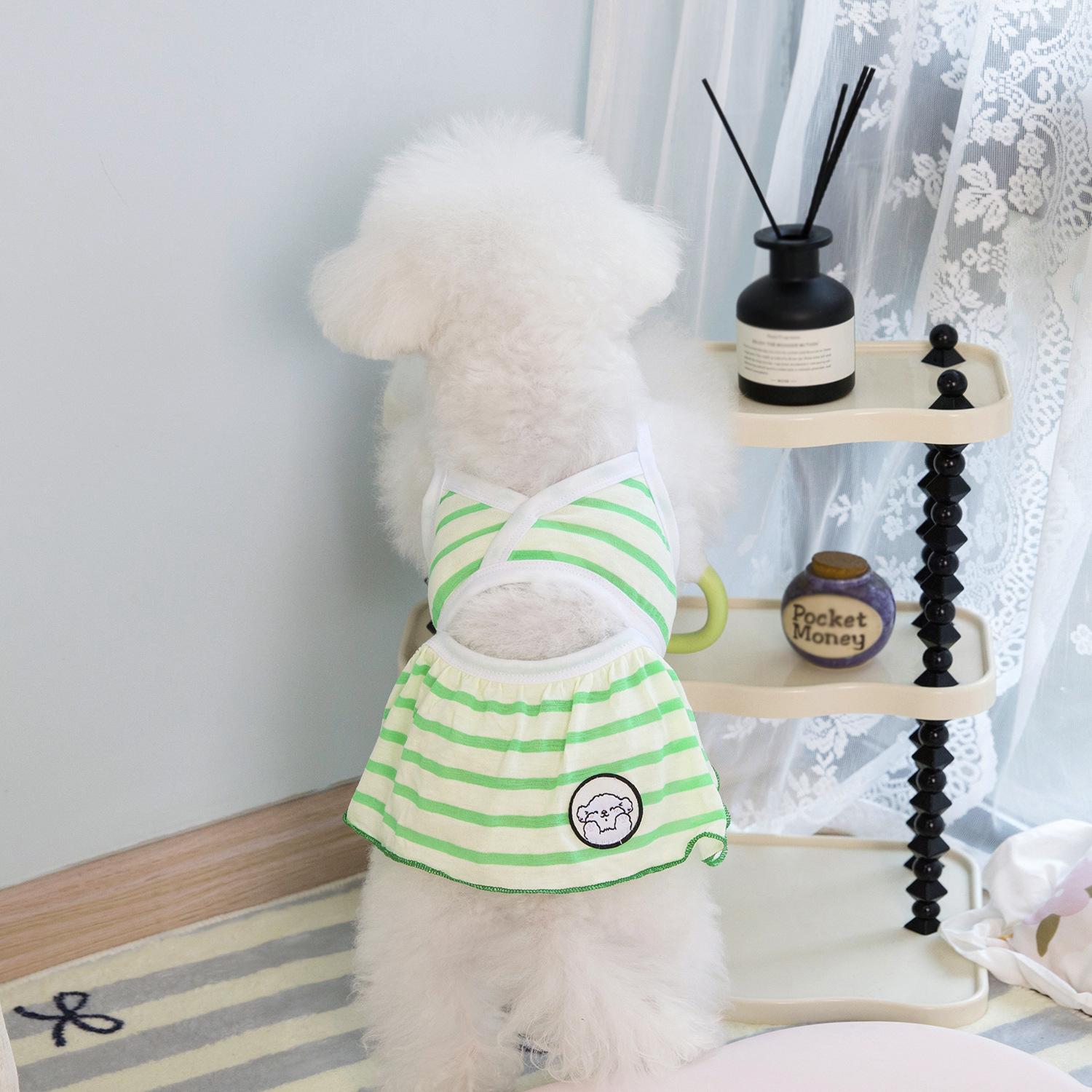 

Pet exclusive cute striped bikini swimsuit dog clothes, cat summer cool essential pet clothes 2XL (13-9 kg)