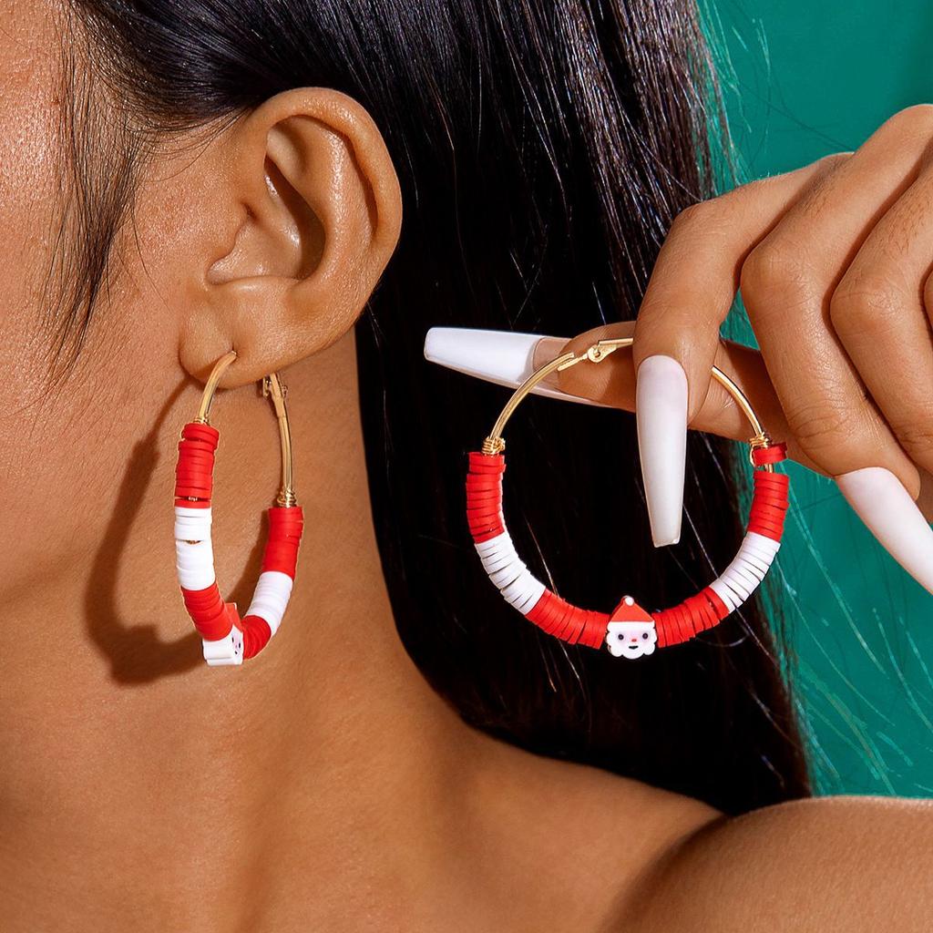 Christmas Tree Bow Colorful Garland Earrings Personalized Bell Christmas Series Earrings Women