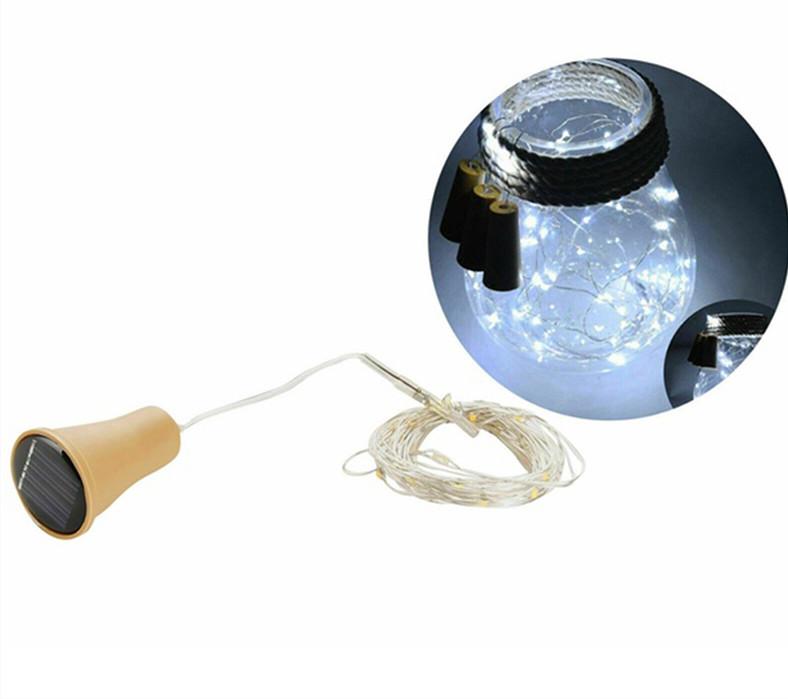 Outdoor Solar LED Wine Bottle Cork String Lights Holiday Decoration Portable Bar Fairy Lights Christmas Copper Wire String Light