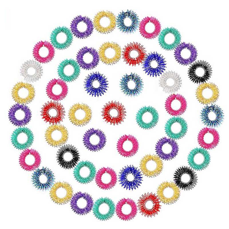 5/15Pcs Mini Spring Decompression Finger Ring Toy Finger Massager Spring Decompression Finger Massage Ring Hand Massage Tool