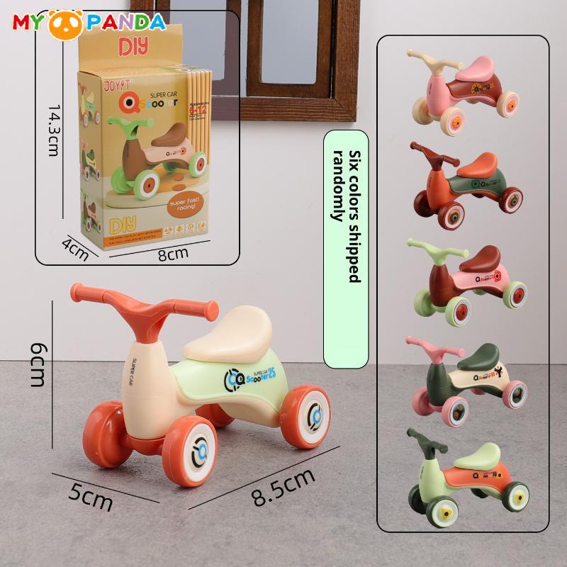 1Pc Mini Simulation Balance Car - Cute Four-Wheeled Baby Scooter Ornament, Creative Assembly Toy & Gift for Kids