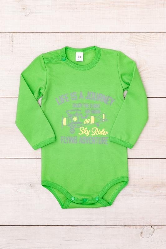 

Дитячий боді для хлопчика – Дихаюча тканина та зручна посадка, Демісезонний, 5010-023-33-4 HC 56 неон зелений колір