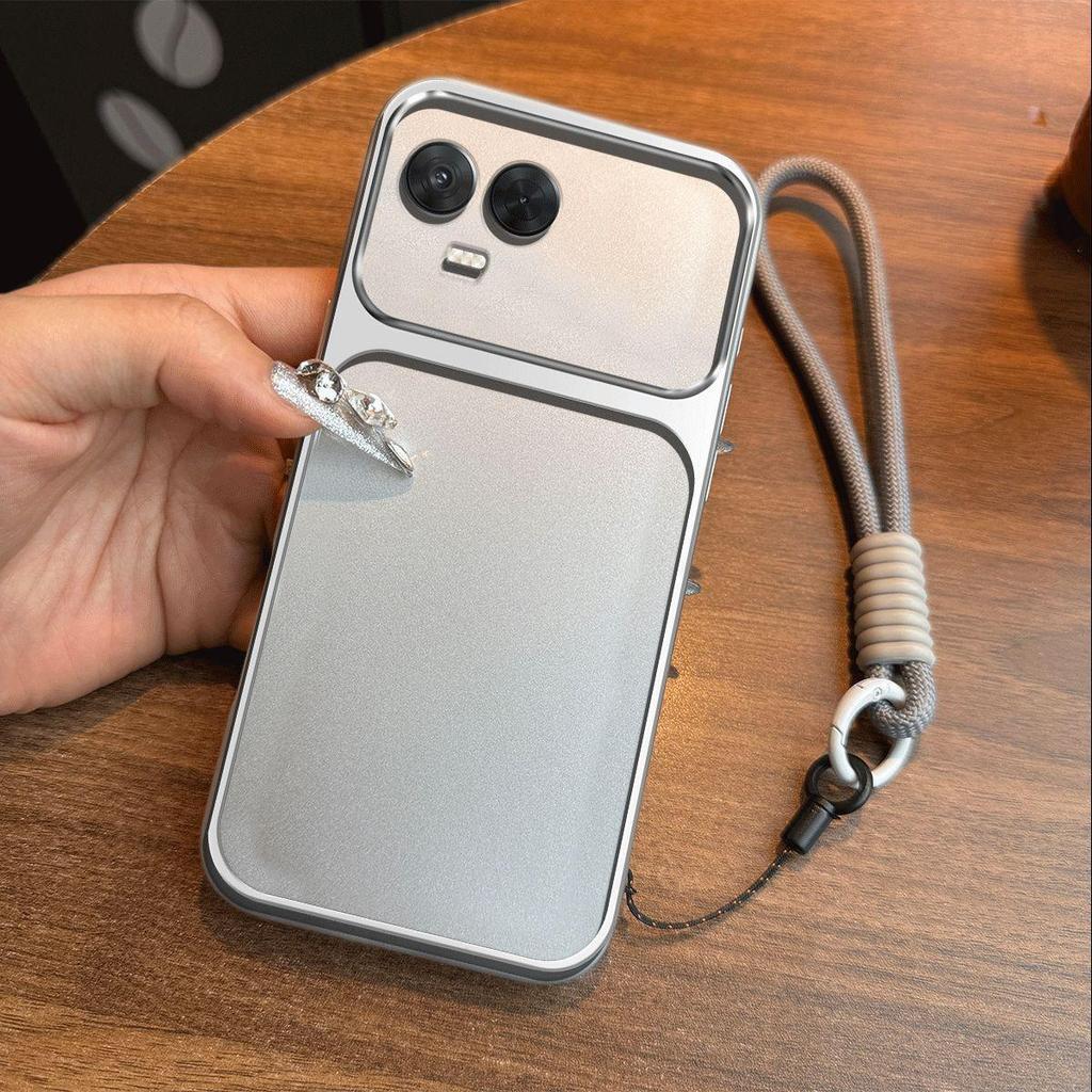 Luxury Big Window Phone Case with Lanyard for realme 11 5G Premium Textured Casing
