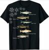 Types de Poissons Truites Espèces Collection Pêche T-shirt Coton Premium Manches Courtes Col Rond T-shirt Homme Nouveau S-3XL