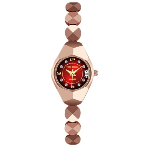 

RORIOS Women s Watch with Date Display, Luminous Display, Multi-Function Quartz Movement, Simple Business Wristwatch with Crystal and Steel Band, Casu