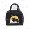 Anime Comic Cat Print Lunch Bag Women And Kids Funny Kitten Graphics Bento Thermal Handbags Thickened Insulation Lunch Box Bag