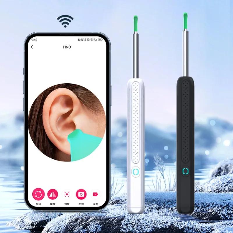 Smart Visual Ear Cleaner with Camera Ear Sticks USB C Charging Ear Wax Removal Tool WIFI Connection 6 LED Lights Earpick